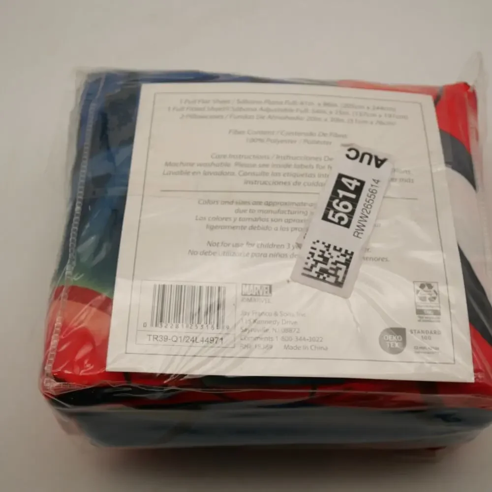 NEW Franco Marvel Spiderman  4 Piece Full Size Sheet Set Red Blue
